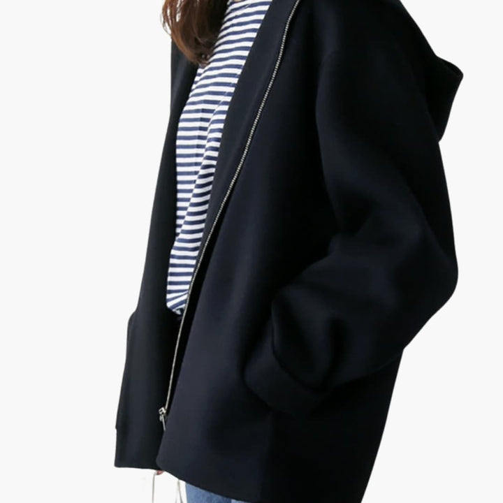 Damen jacke mit Kapuze Reißverschluss und Seitentaschen