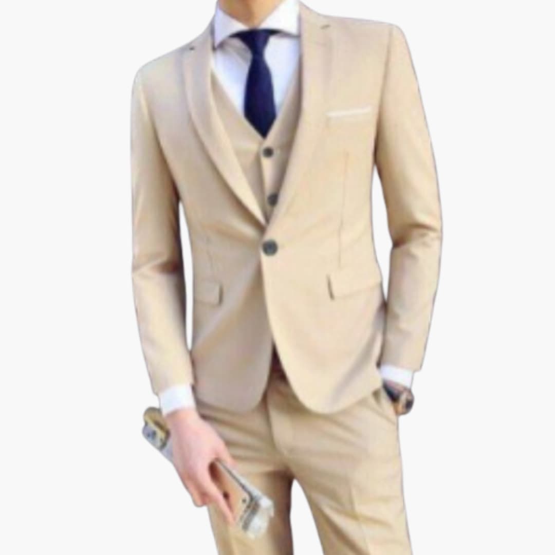 Herren Anzug dreiteilig mit Ein-Knopf Sakko und Weste