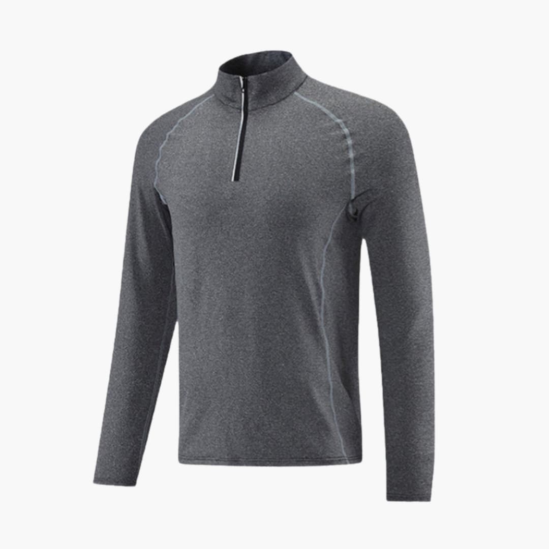 Herren hemd mit Reißverschluss Ausschnitt und langen Ärmeln