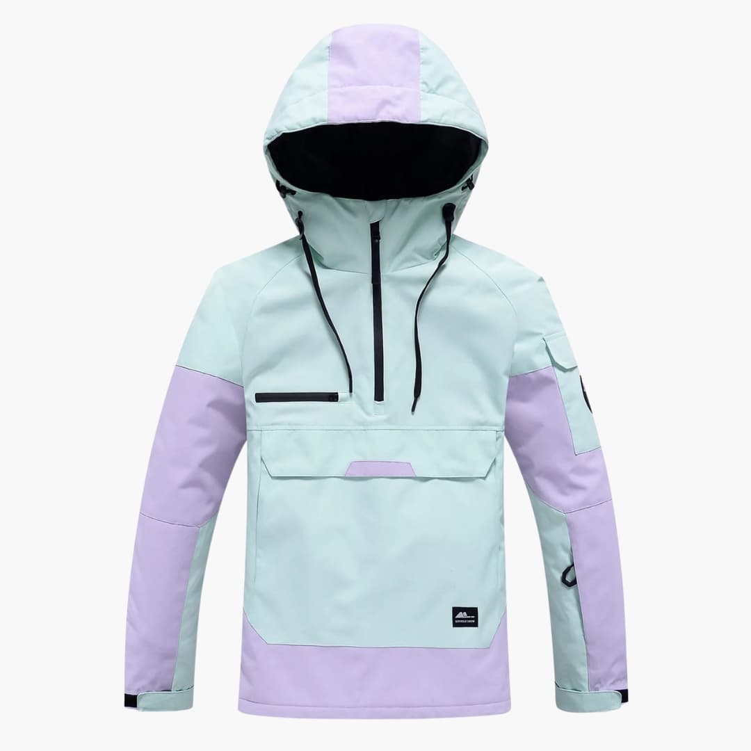 Unisex Skijacke mit Kapuze und Reißverschluss