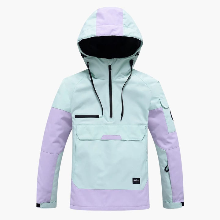 Unisex Skijacke mit Kapuze und Reißverschluss