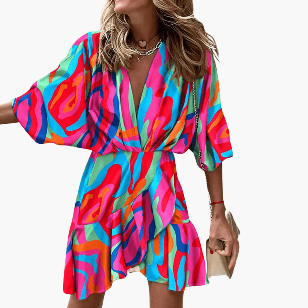 Elegantes Kleid mit Fledermausärmeln für Frauen - SchmiedeMode