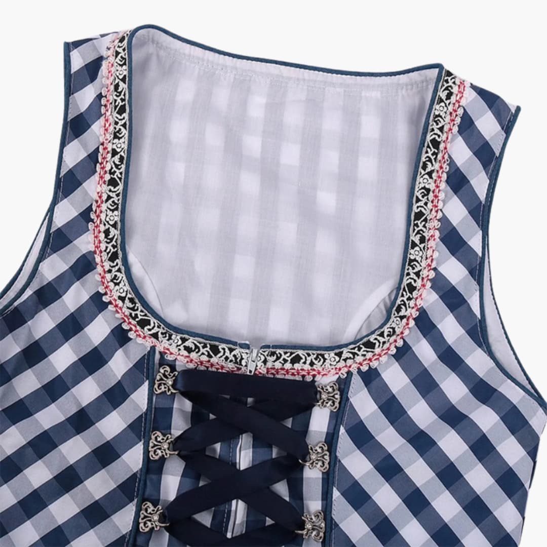 Kariertes Dirndl Kleid für Damen - Oktoberfest 2025