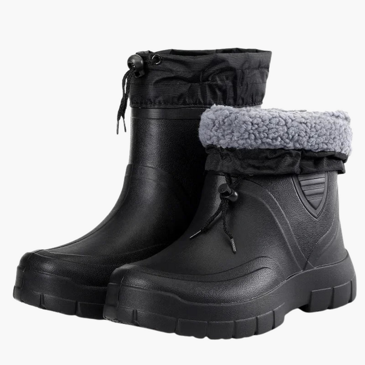 Herren Stiefel mit Futter und Kordelzugverschluss