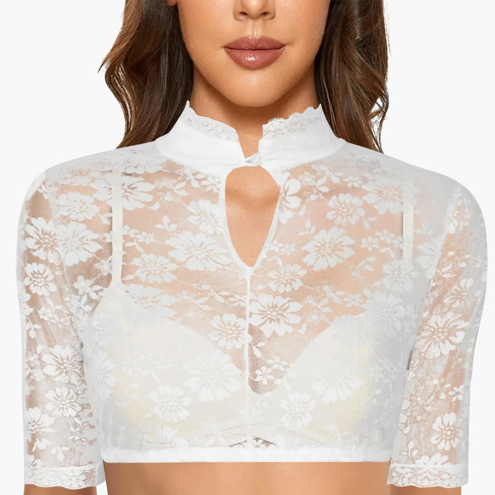 Spitzen Dirndl bluse für Damen - Oktoberfest 2025