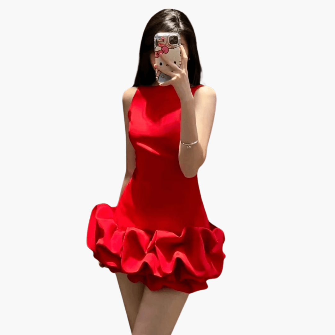 Schickes und fließendes Rüschenkleid für Frauen - SchmiedeMode