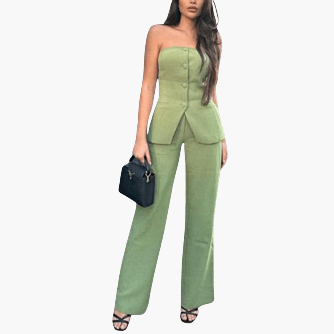 Elegantes trägerloses zweiteiliges Set für Frauen - SchmiedeMode