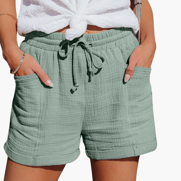 Baumwoll Sommer Shorts für Damen - Leicht mit Taschen & Bund