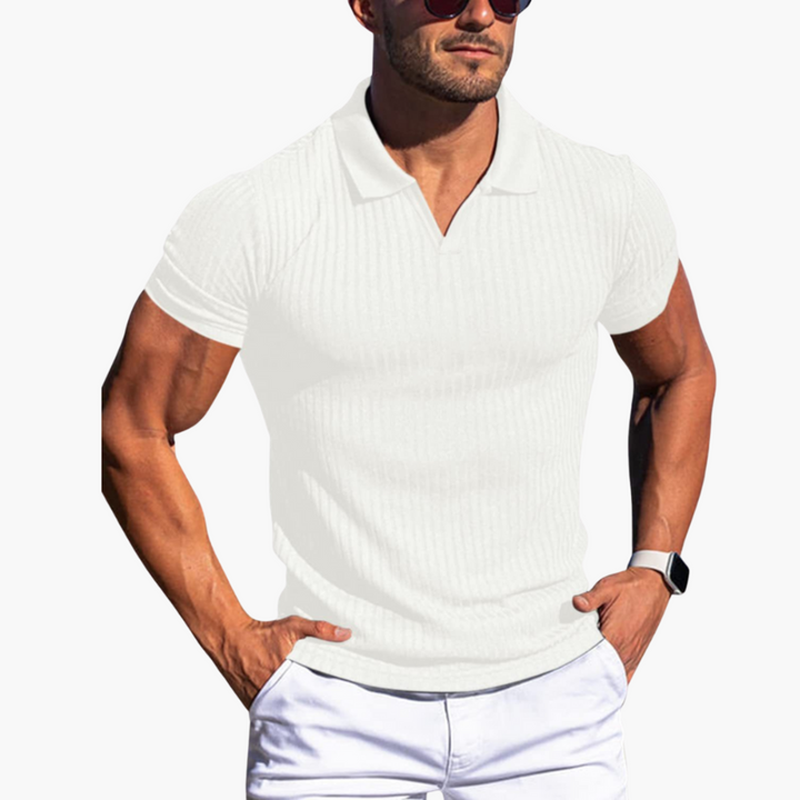 Slim Fit Polo Shirt für Herren – Gerippt, Elegant & Bequem