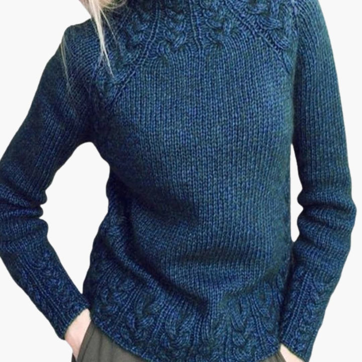 Damen Pullover mit Rollkragen und Strukturstrick