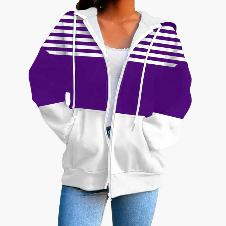 Damen Kapuzenpullover mit Streifendesign