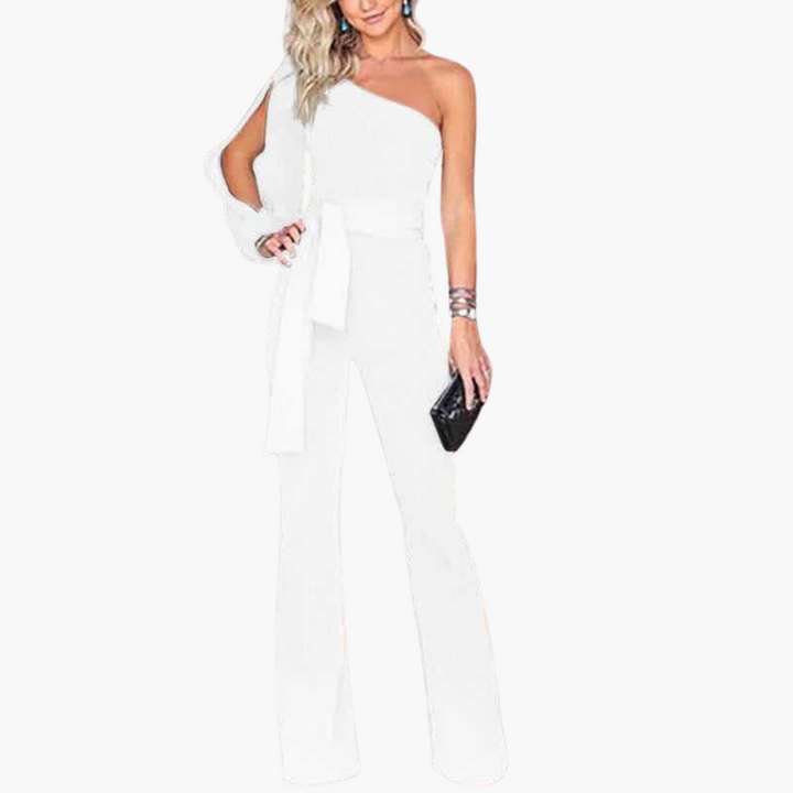 Eleganter Jumpsuit für Damen – One-Shoulder & Tailliert