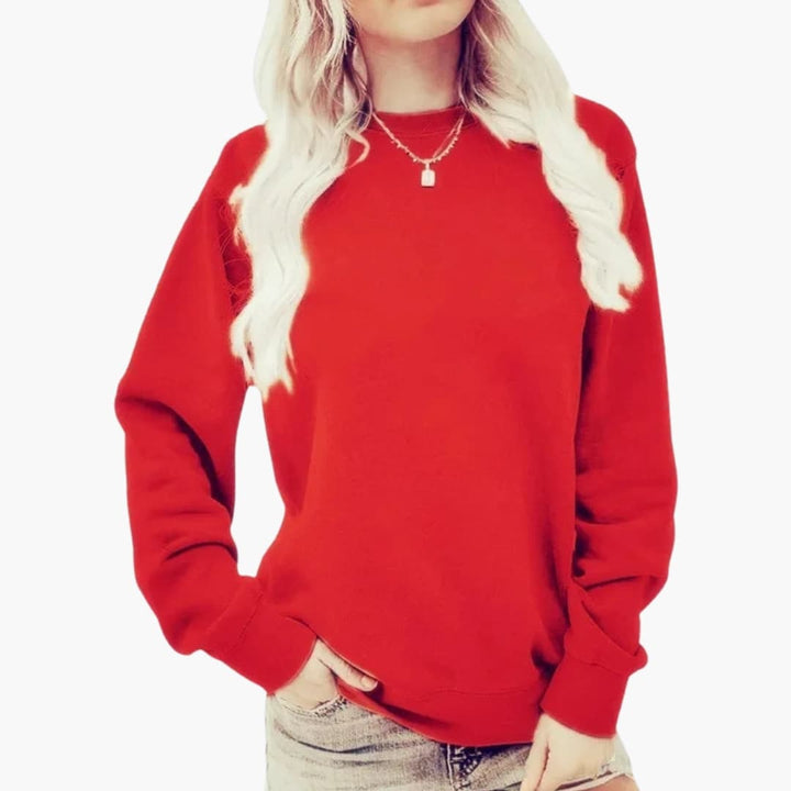 Damen Sweatshirt mit Rundhalsausschnitt und langen Ärmeln