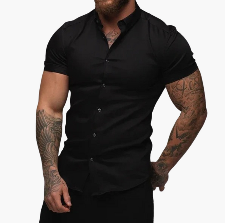 Figurbetontes Kurzarm Hemd für Herren – Slim Fit Style