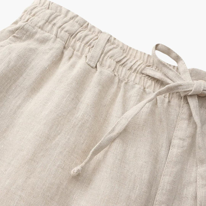 Herren Leinen Shorts mit Kordelzug und Seitentaschen