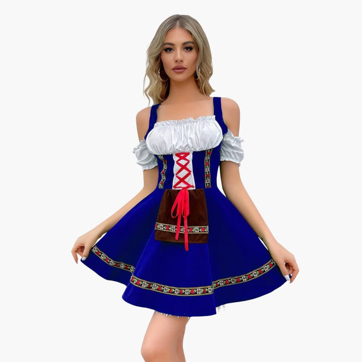 Schulterfreies Dirndl kleid für Damen - Oktoberfest 2025
