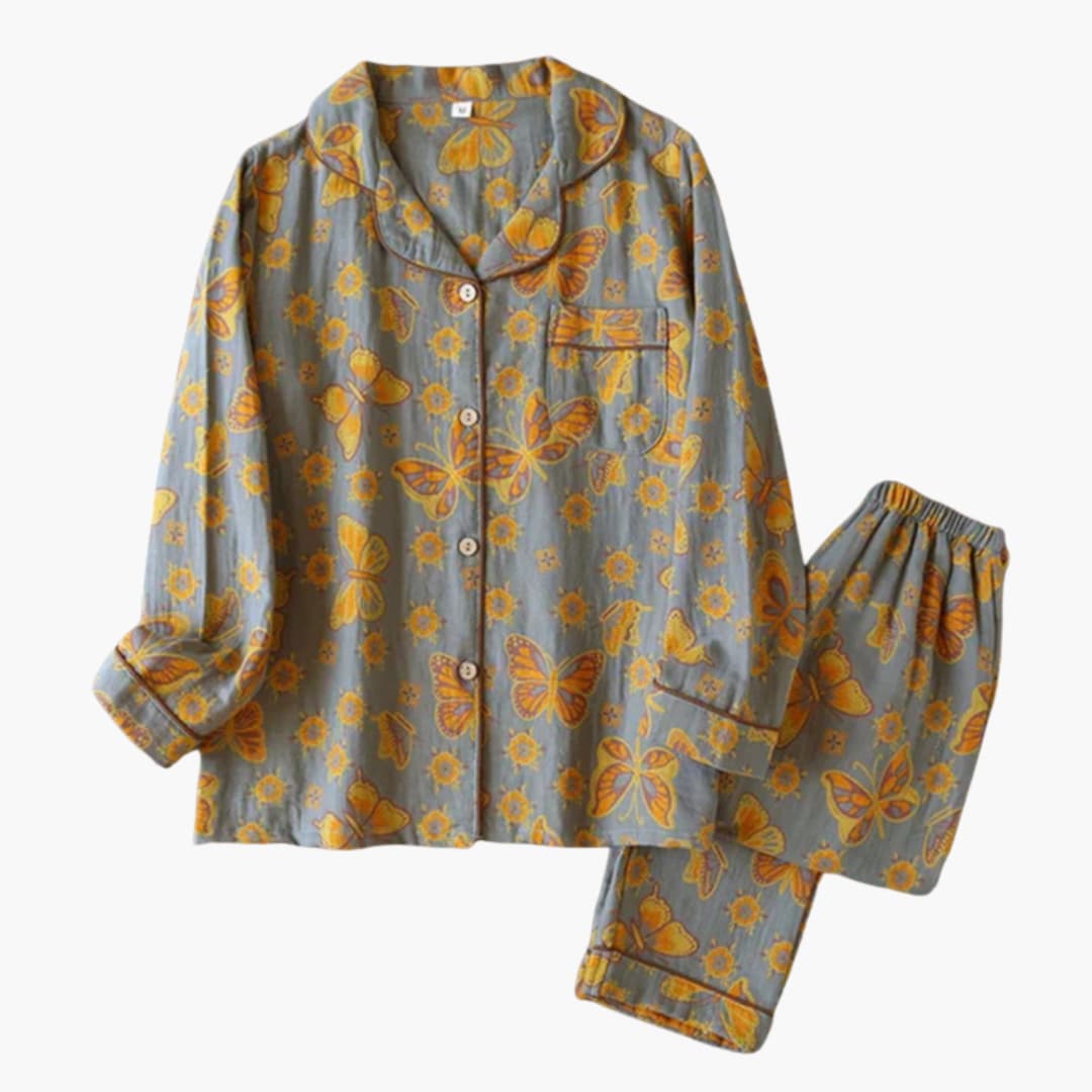 Damen Fleece Pyjama Set mit Bärenmotiv und elastischem Bund