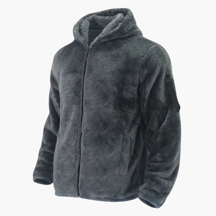 Herren Teddy jacke mit Reißverschluss und langen Ärmeln