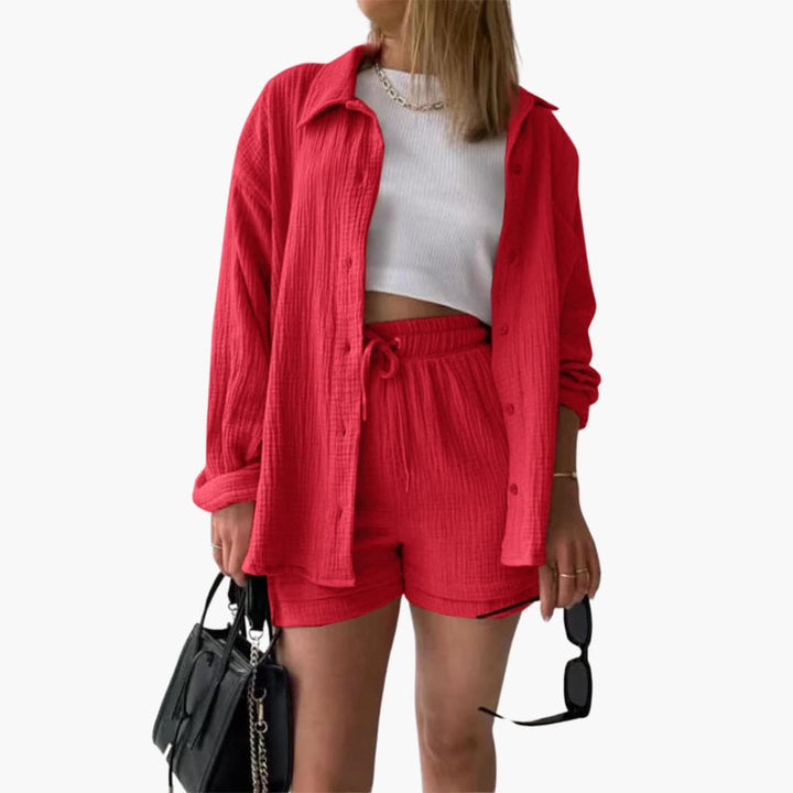 Zweiteiliges Set mit Shorts für Damen - lässiger Sommerlook