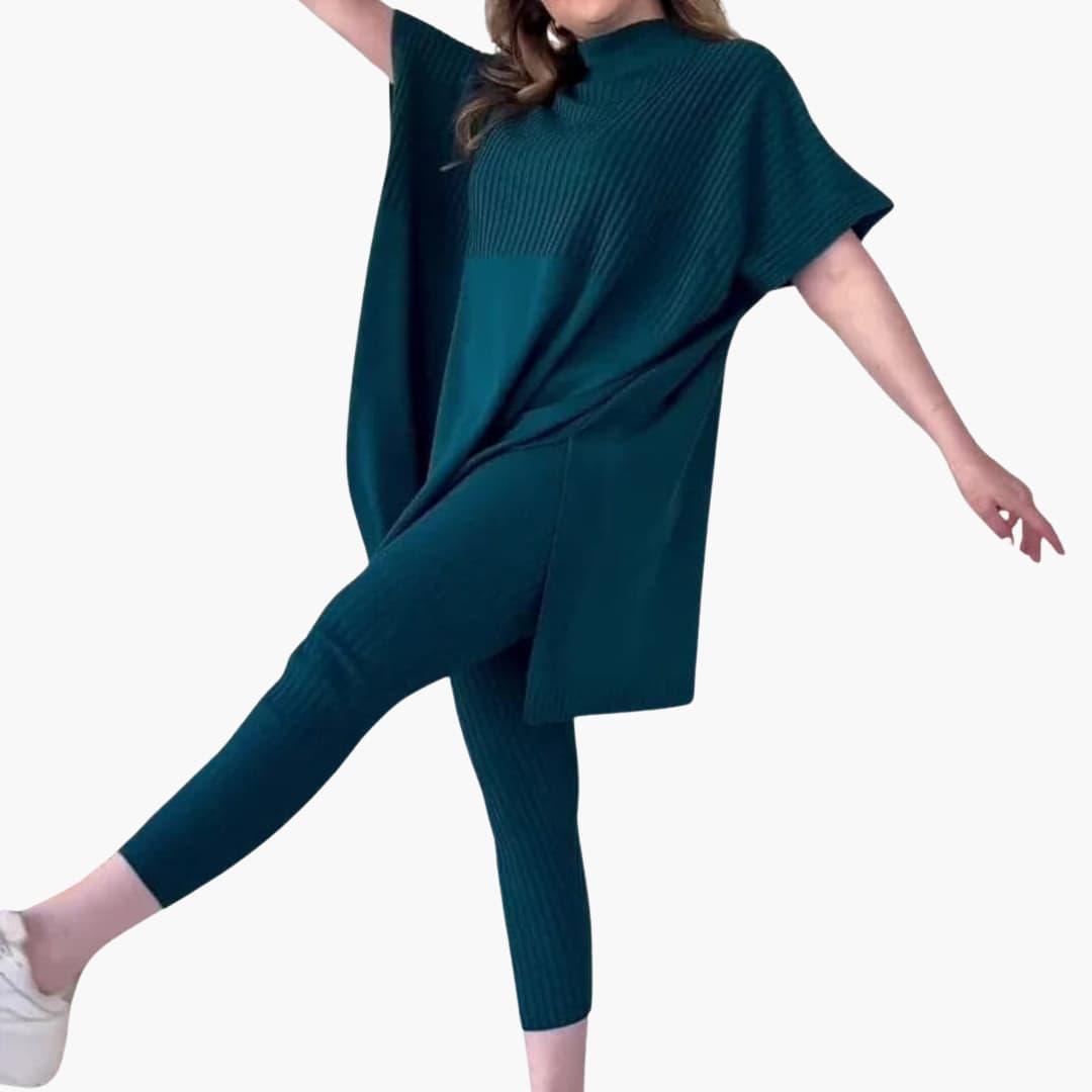 Elegantes, weiches Strick-Zweiteiler-Set für Damen - SchmiedeMode