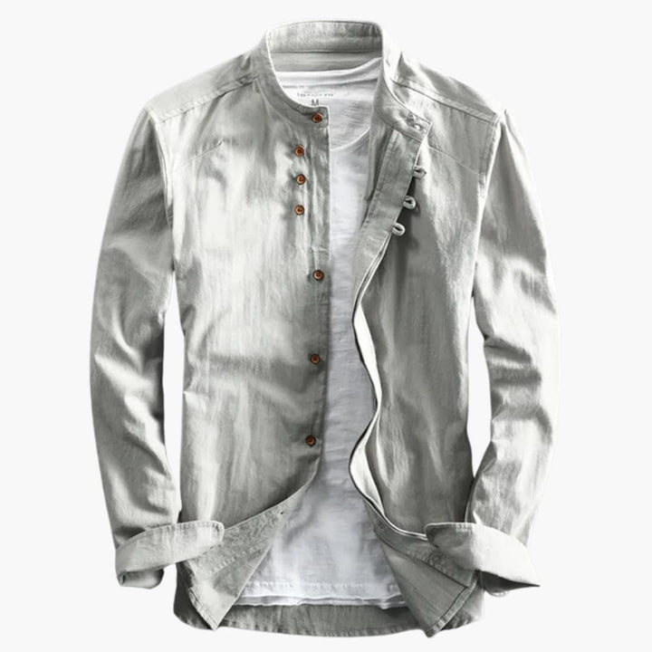 Stehkragen Hemd für Herren - Minimalistisch, Elegant & Casual