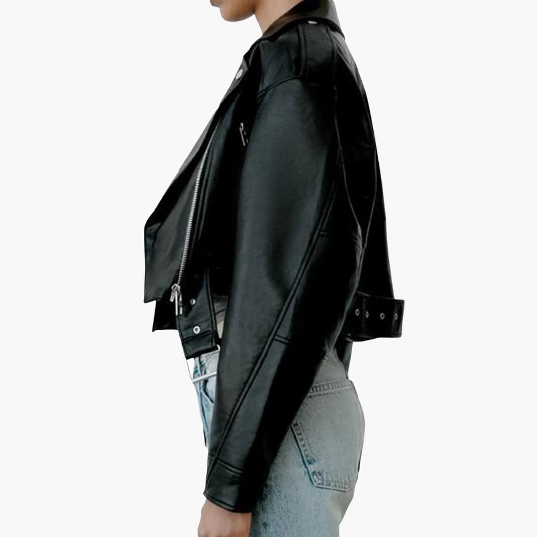 Kurze Bikerjacke für Damen