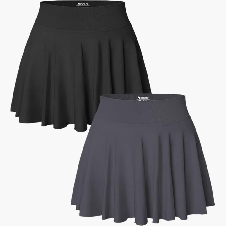 Damen Minirock 2er Pack mit hoher Taille und Stretchbund