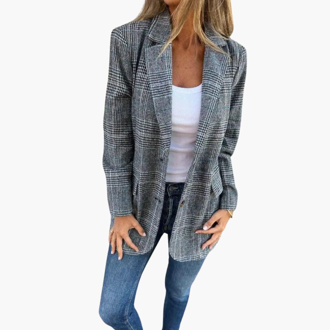 Maßgeschneiderter karierter Blazer für Damen - SchmiedeMode