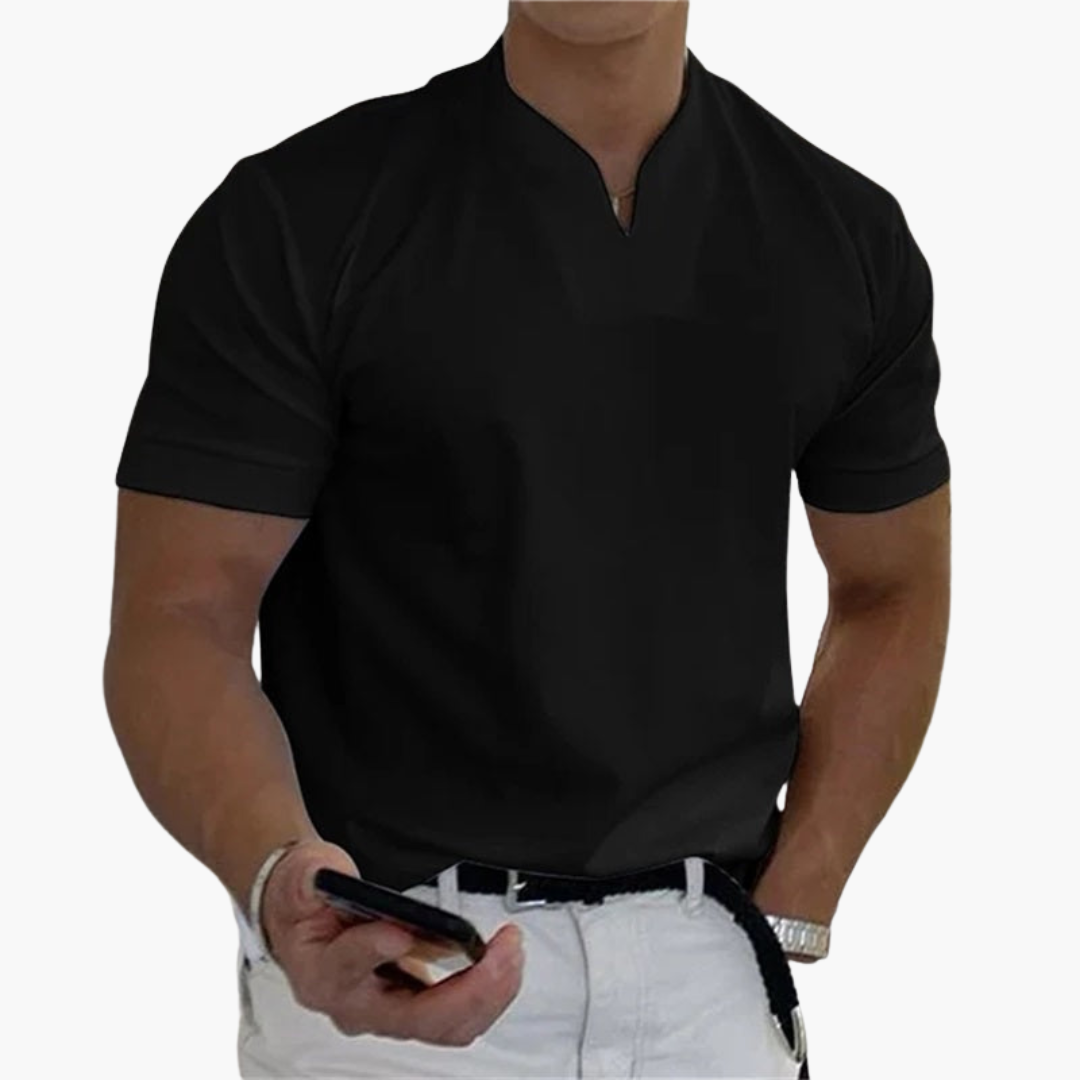 Slim Fit Shirt für Herren – Kurzarm mit V-Ausschnitt Style