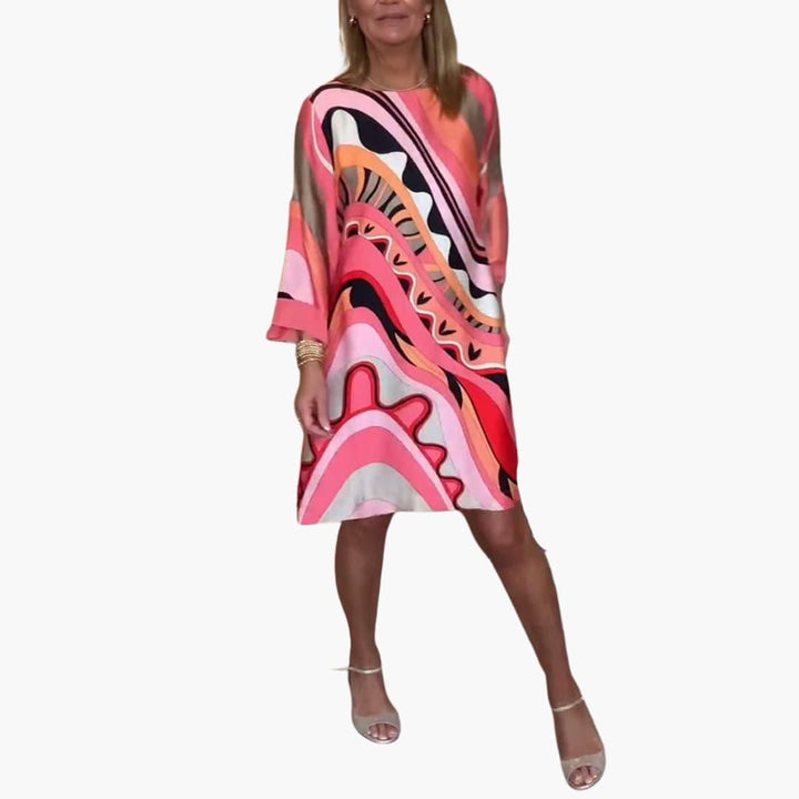 Elegantes bedrucktes Midikleid für Damen - SchmiedeMode