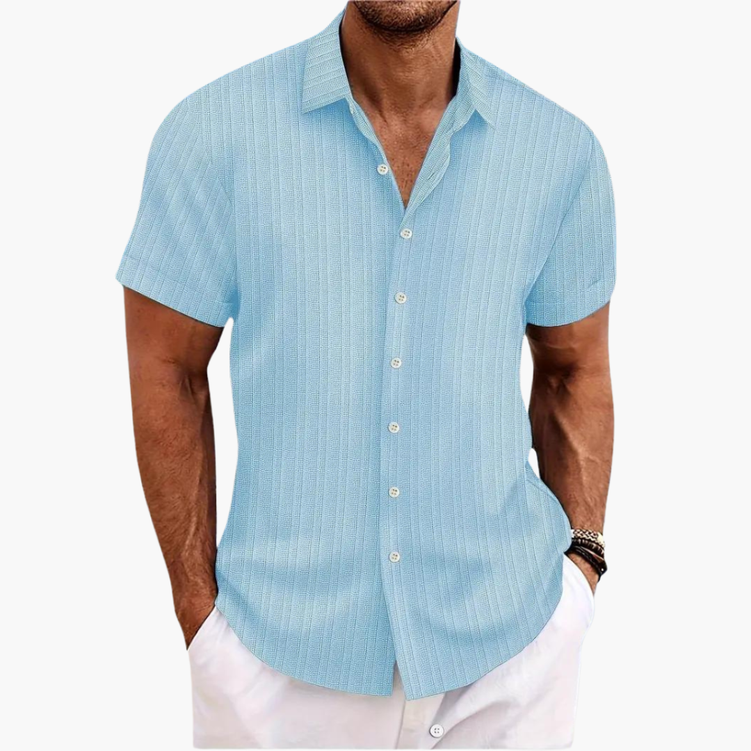 Herren Hemd Kurzarm mit Streifen – Button-Up für Sommer