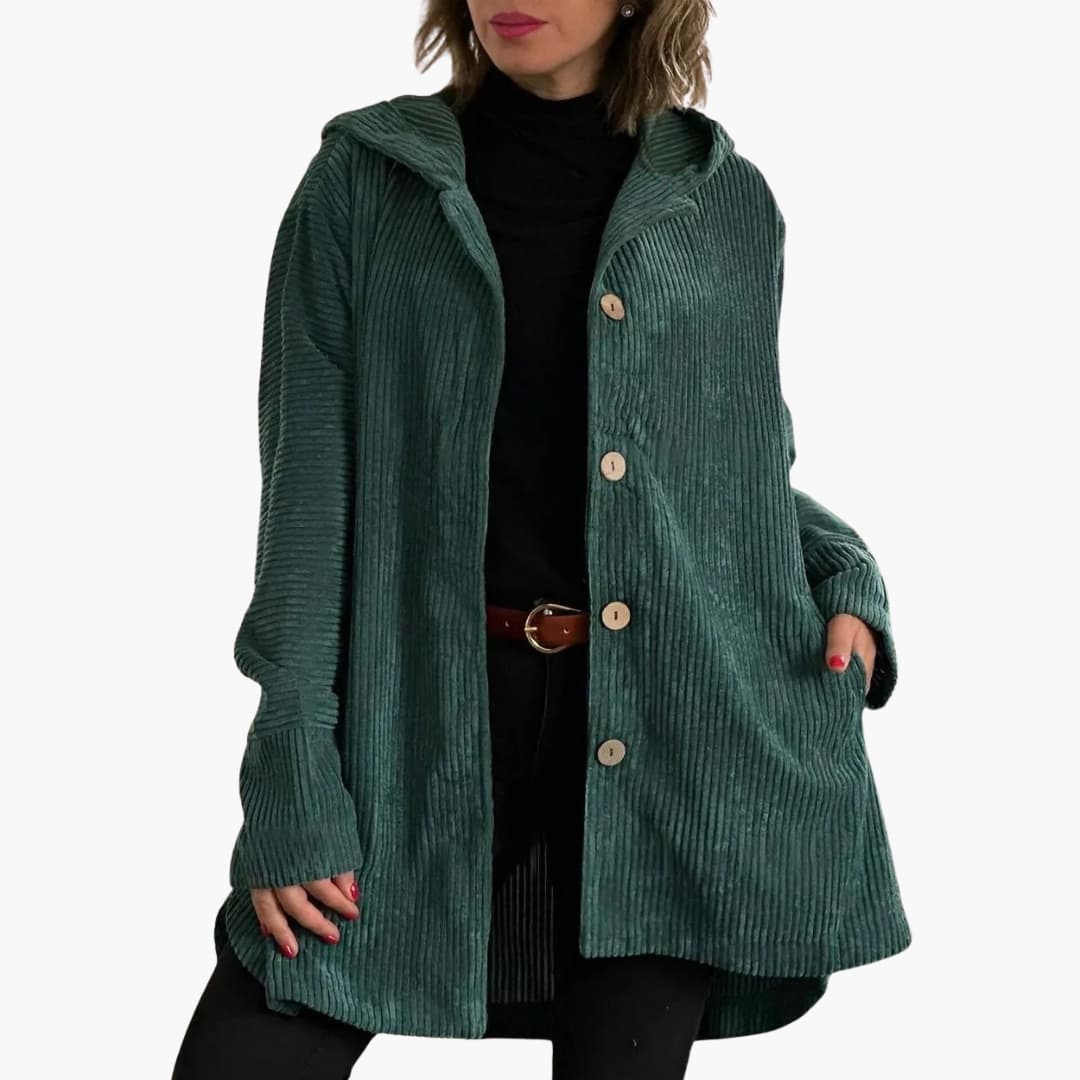 Damen Kapuzenjacke mit Knopfleiste