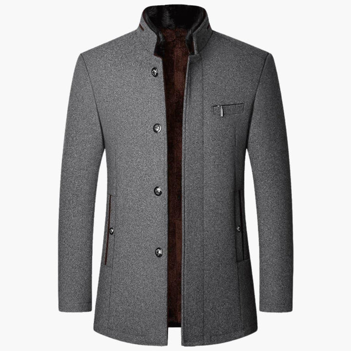 Stilvoller maßgeschneiderter Wollmantel für Männer - SchmiedeMode