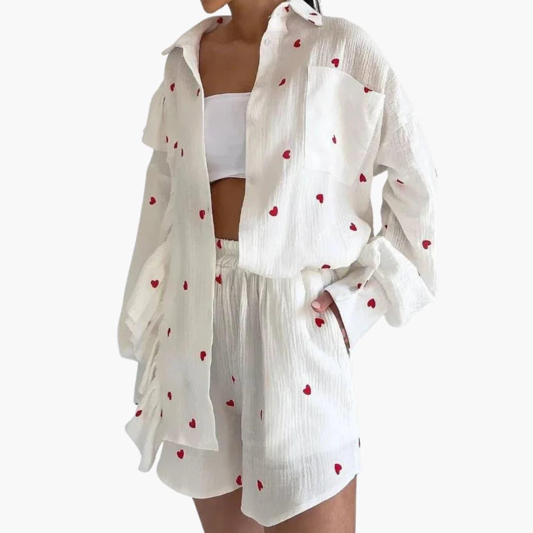 Trendiger Baumwoll-Zweiteiler für Damen - SchmiedeMode