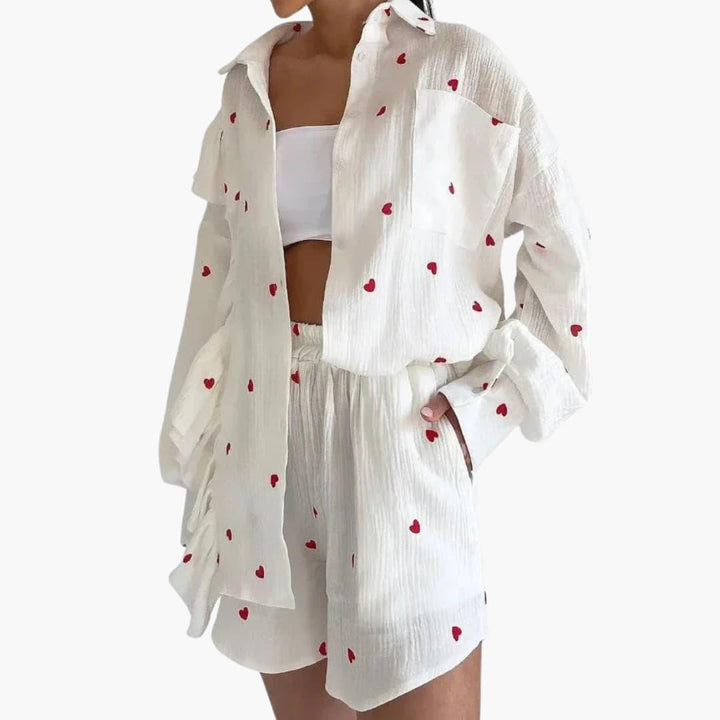 Trendiger Baumwoll-Zweiteiler für Damen - SchmiedeMode