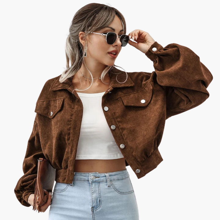 Damen Kurzjacke mit Knopfverschluss