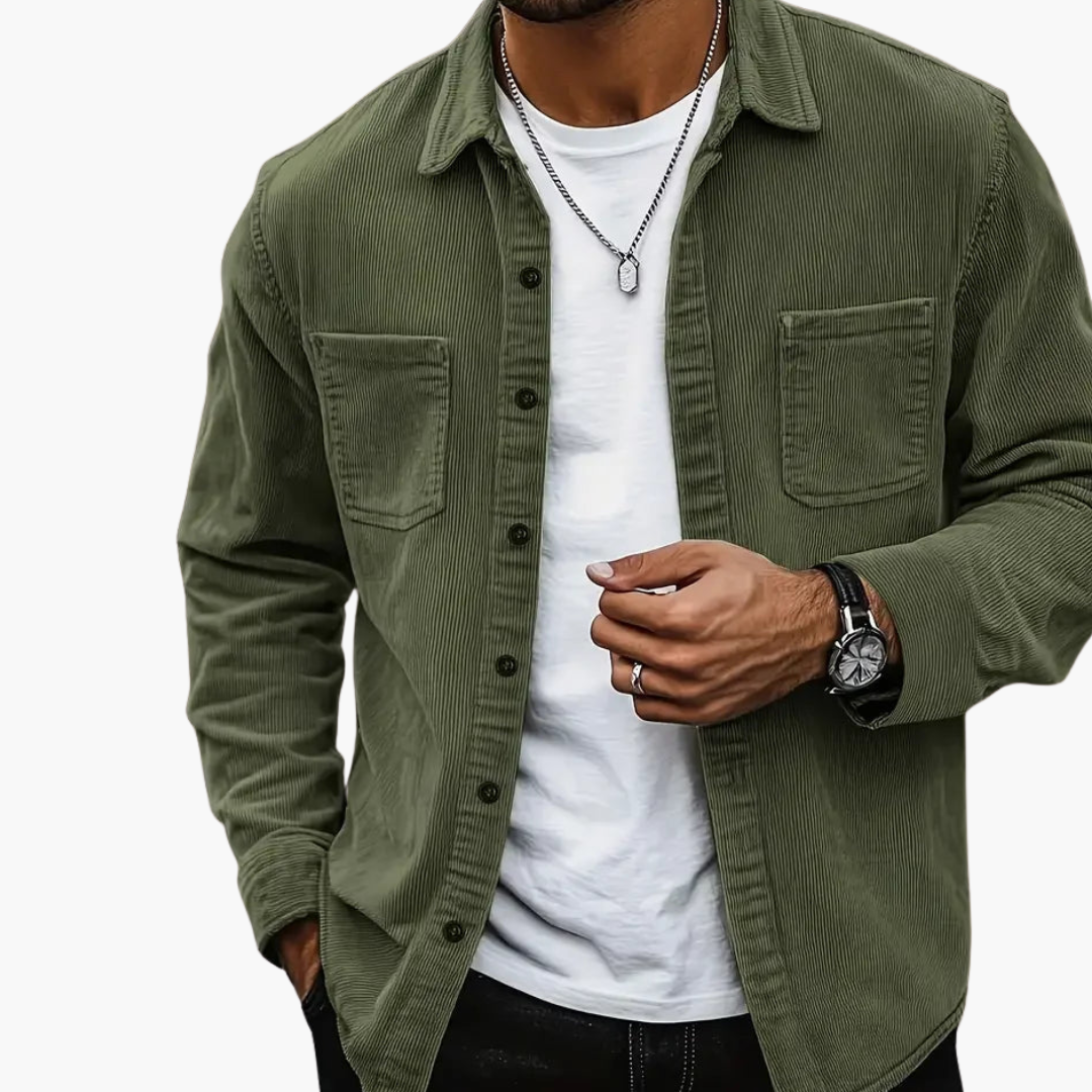 Herren Cordjacke mit Knopfverschluss