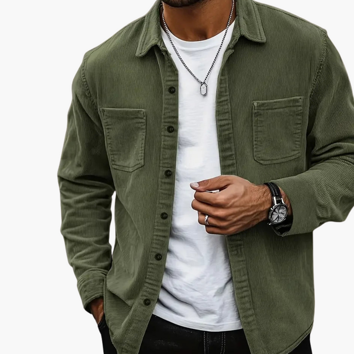 Herren Cordjacke mit Knopfverschluss