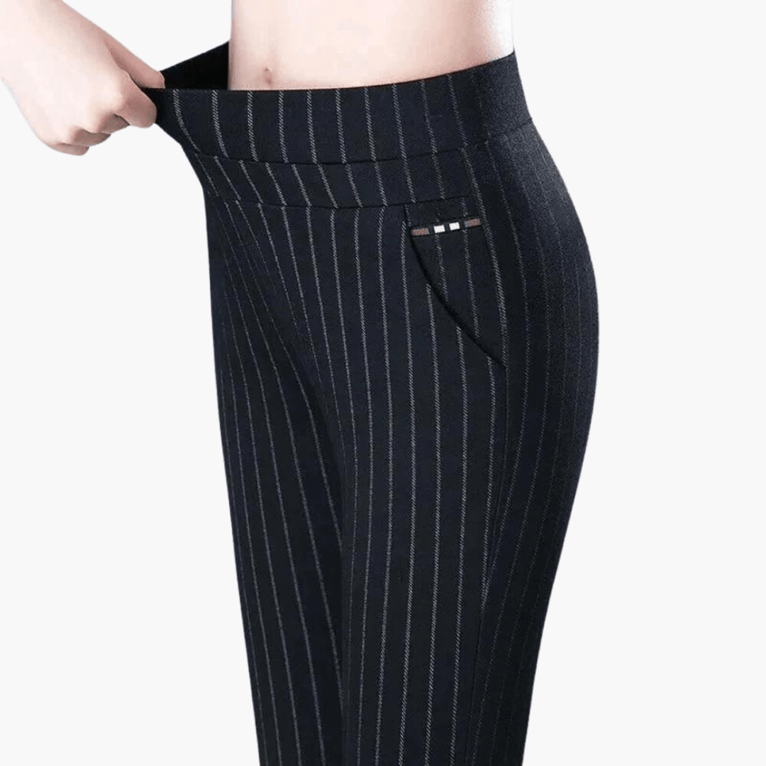 Bequeme Stretch-Hose mit hoher Taille für Frauen - SchmiedeMode