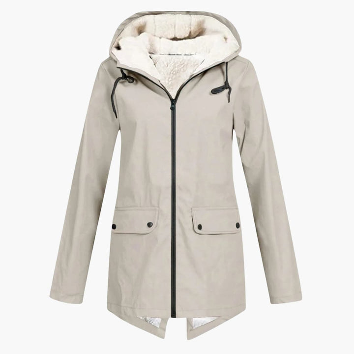 Wasserabweisender Trenchcoat mit Kapuze für Damen