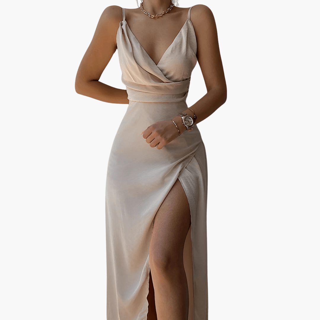 Abend Maxikleid mit Schlitz für Damen – elegant & sexy Look - SchmiedeMode