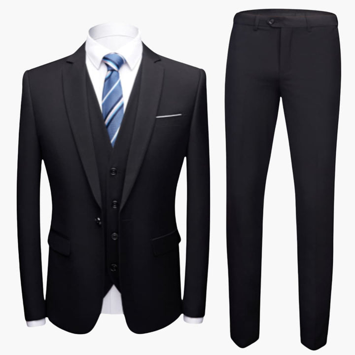 Herren Anzug dreiteilig mit Ein-Knopf Blazer und Weste