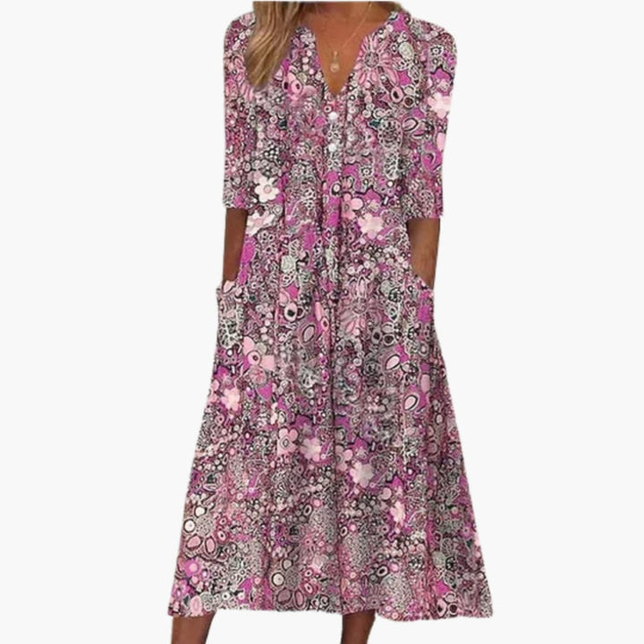 Boho Midi-Kleid für Damen - Sommerlich und Fließend im Stil