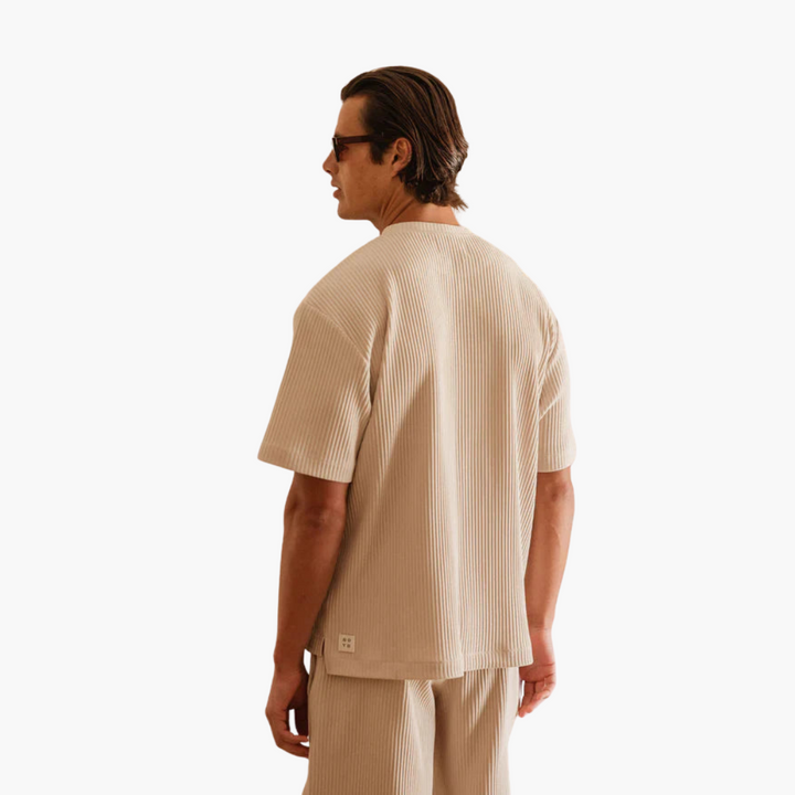 Plissee-Zweiteiler mit Kurzarmhemd - Herren Sommer-Set