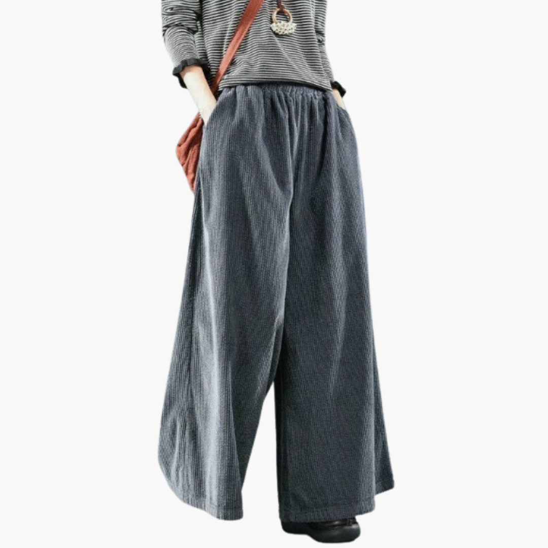 Damen Cordhose mit Knopfverschluss und geradem Bein