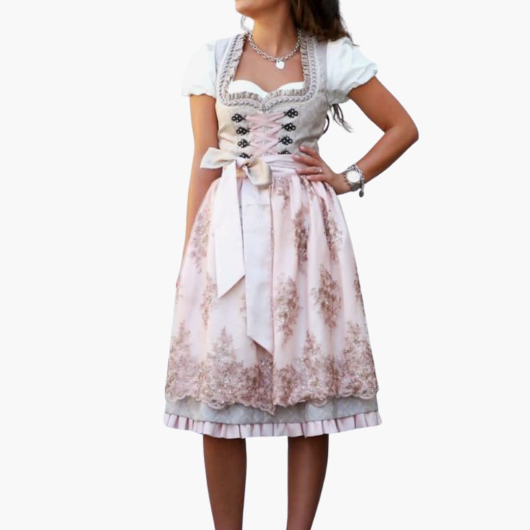 Detailiertes Dirndl kleid für Damen - Oktoberfest 2025