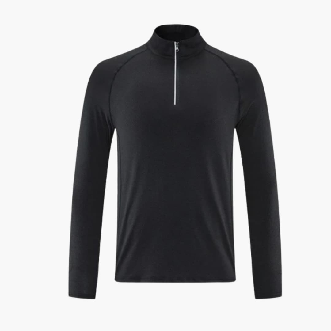 Herren hemd mit Reißverschluss Ausschnitt und langen Ärmeln