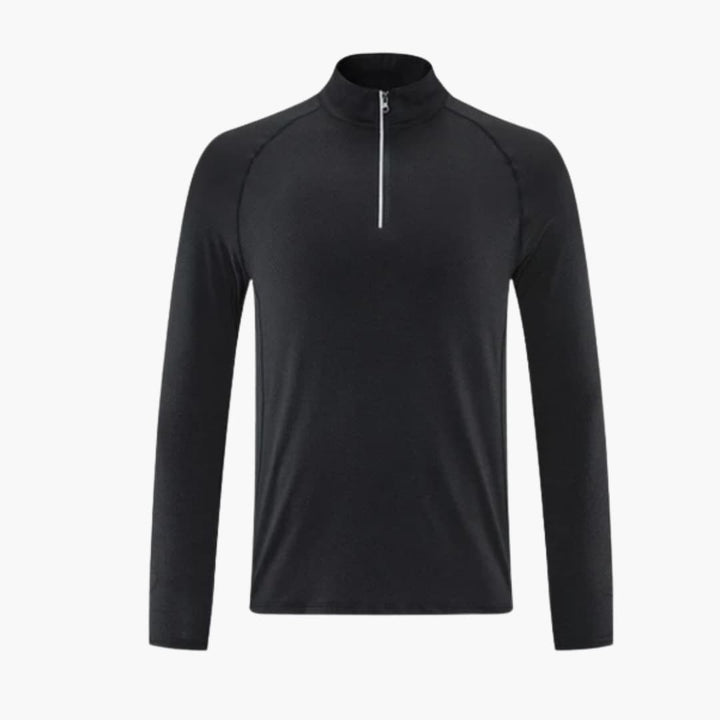 Herren hemd mit Reißverschluss Ausschnitt und langen Ärmeln