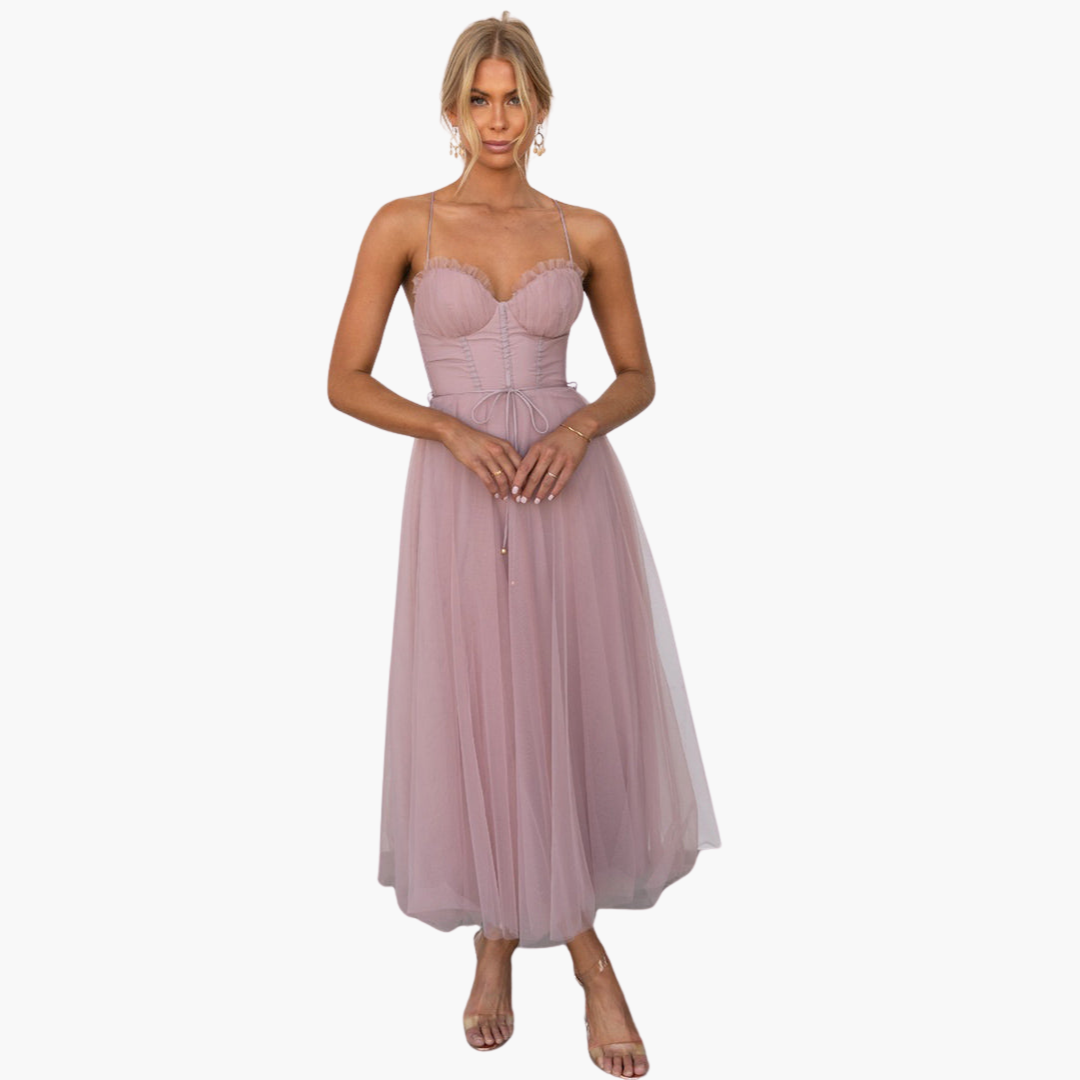 Damen Abendkleid mit Tüllrock – Strapless und elegant