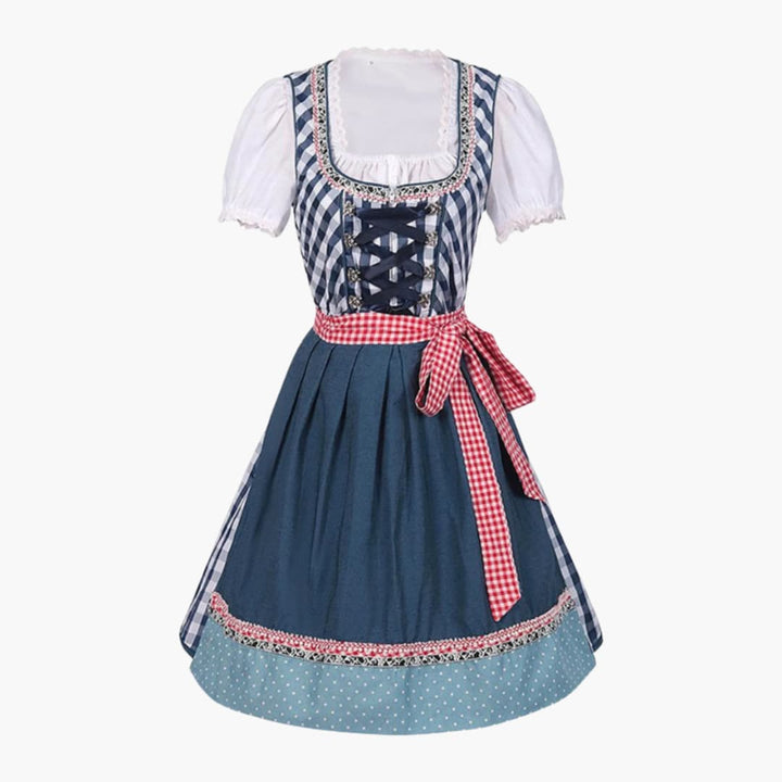 Kariertes Dirndl Kleid für Damen - Oktoberfest 2025